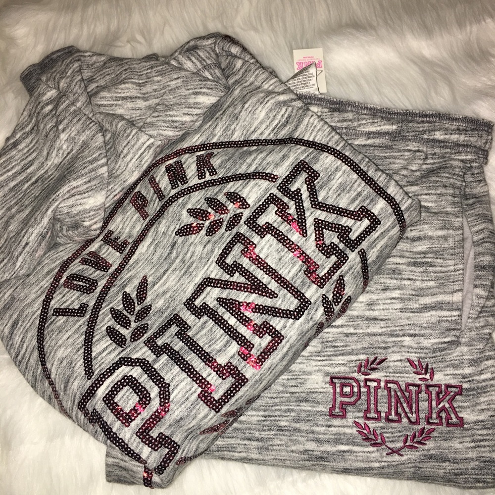 PINK Victoria's Secret Campus Hoodie and Pant Set